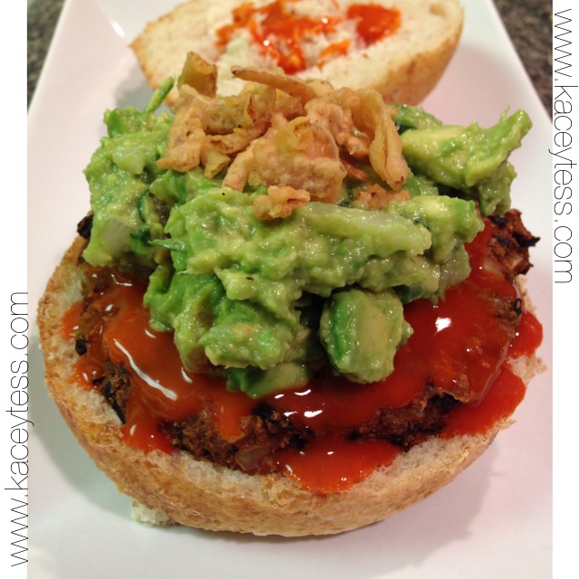 Spicy Black Bean Burgers with Gaucamole