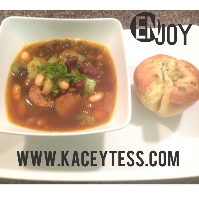 Vegetable Soup with Vegan Sausage 