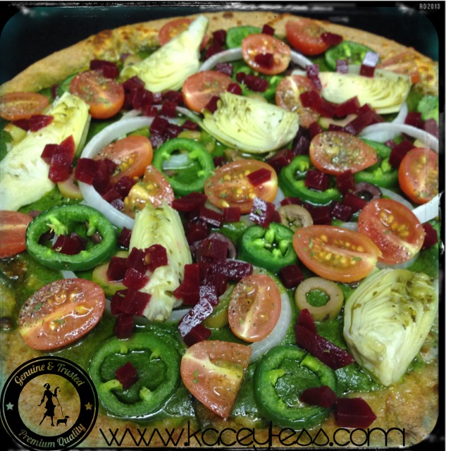 Veggie Pizza with Pesto Sauce