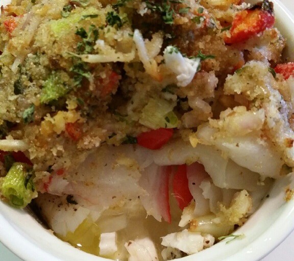 Crab Topped Baked&nbsp;Halibut