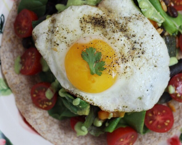 Taco salad with fried&nbsp;egg