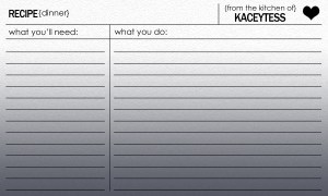 Kaceytess recipe card dinner