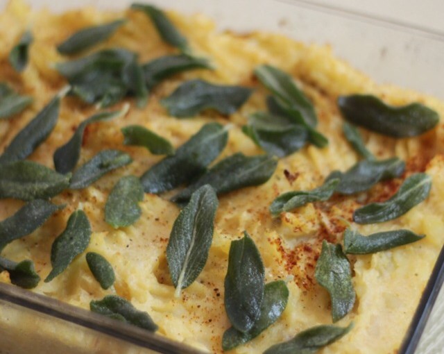 Twice Baked Potato Casserole with Fried&nbsp;Sage