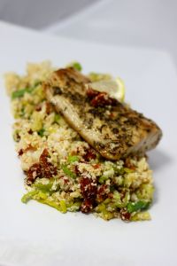 Herb rubbed mahi mahi